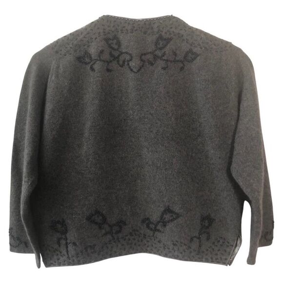 Vintage Women’s Cardigan Angora Medium Mixed Lined Embellished Long sleeve - Picture 2 of 11